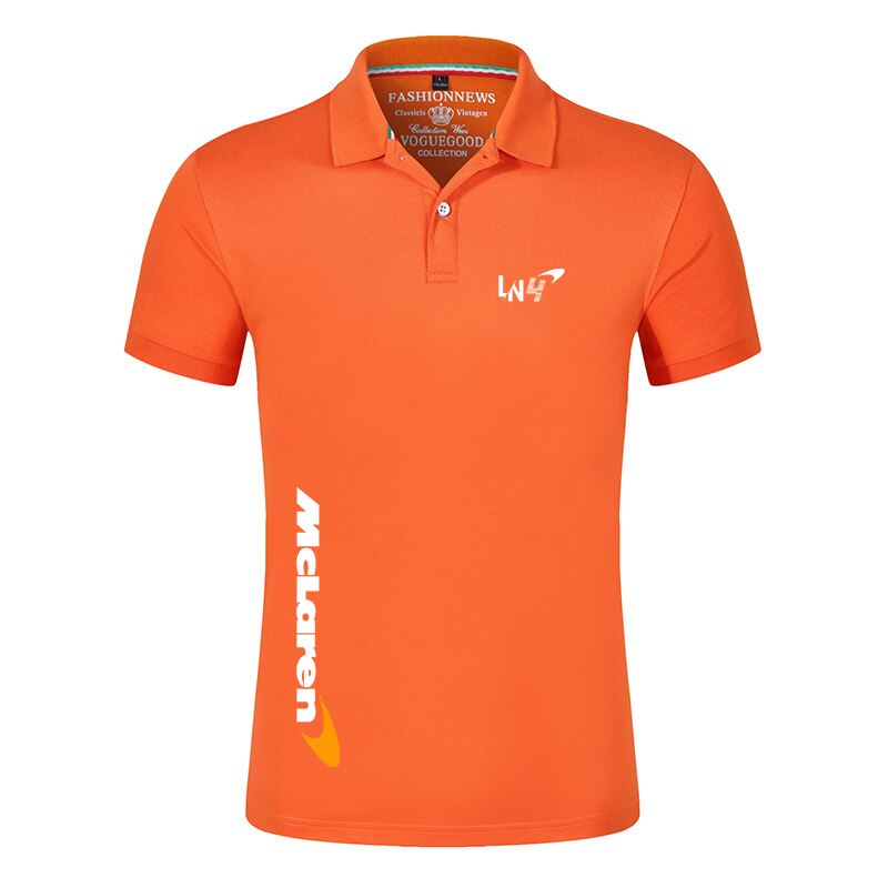 F1 McLaren Team Racing Men's Lando Norris 4 Breathable Polo Shirt F1 Fan Merchandise Gift