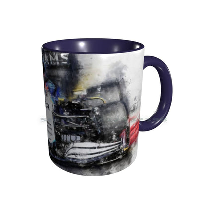 George Russell 2021 Ceramic Mugs Coffee Cups Milk Tea Mug Driver Pilot Racer Hero Race Track Racetrack Raceway Racing Speed