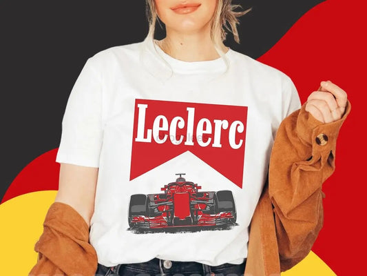 F1 Ferrari Charles Leclerc Vintage Style Retro Cotton Unisex T Shirt Fan Merchandise