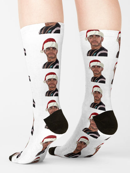 F1 Mercedes AMG Lewis Hamilton 44 Santa Hat Socks | Best Christmas Gift Stocking Filler for him or her | Formula 1 Gifts