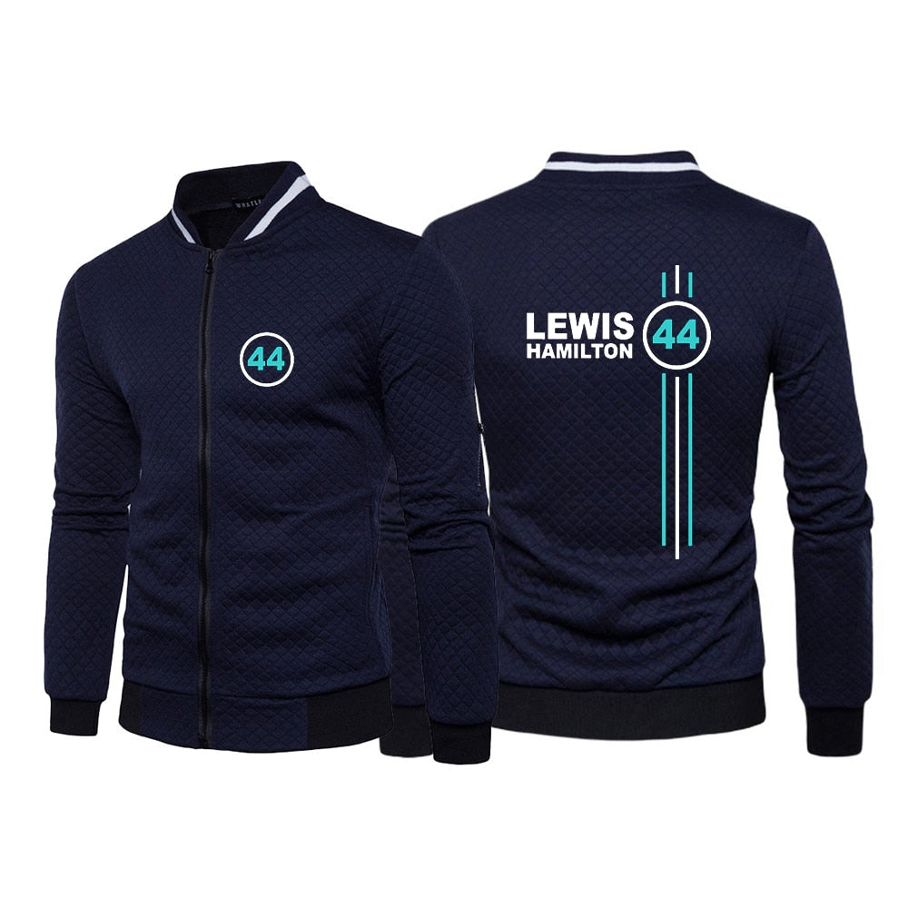 Lewis Hamilton 44 High Quality Plush Zip Stand Collar Men's Jacket | Best Gift for him or her | Formula 1 Gifts