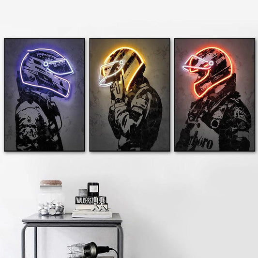 Neo Print Canvas Paintings Formula 1 Car Driver Hamilton Wall Art
