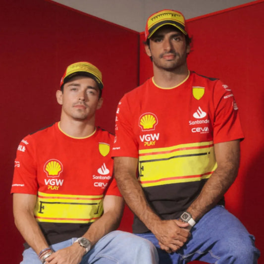 F1  Ferrari Polo T Shirt Monza GP Special Edition Carlos Sainz & Charles Leclerc