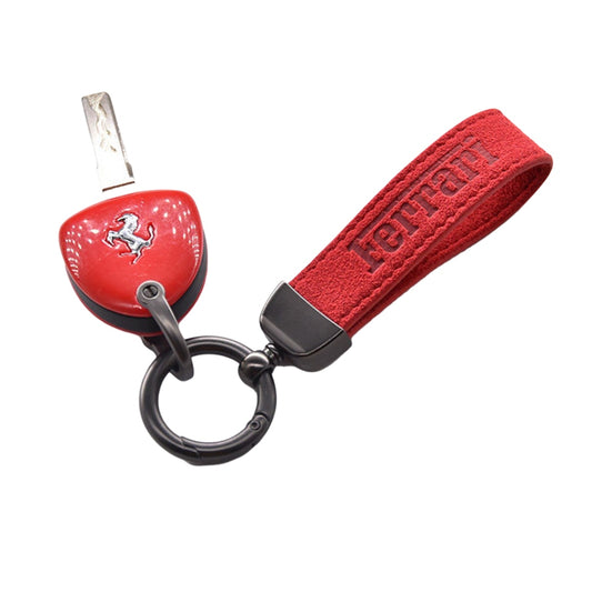 F1 Fan Gift for Him or Her Carbon Fiber Ferrari Key Chain Pendant