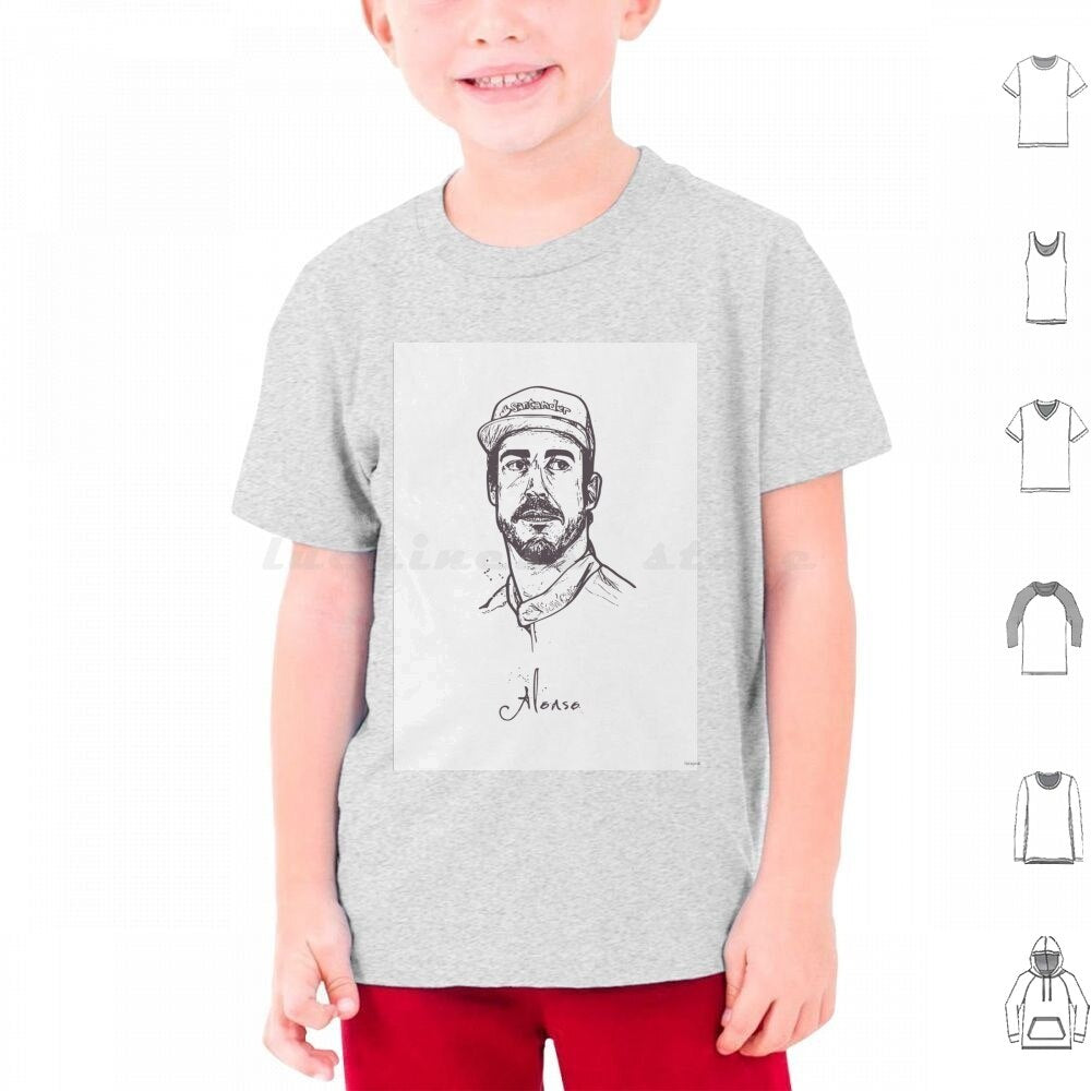 F1 Fernando Alonso 14 Portrait T Shirt Unisex Fan Merchandise