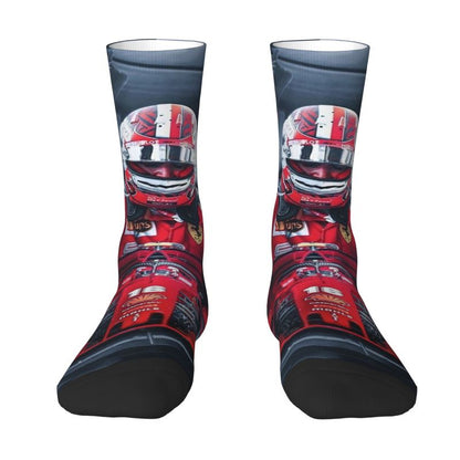 F1 Ferrari Team Driver Charles Leclerc 16 Socks Unisex Perfect Gift for Formula 1 Fans of Ferrari