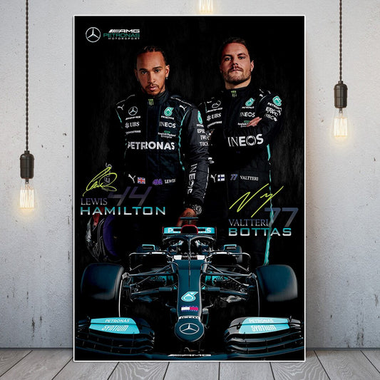 Super Formula Grand Prix Champion Lewis-Hamilton Portrait Poster on Canvas