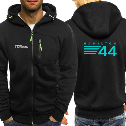 Lewis Hamilton Digital 44 Logo Printed Hooded Sweatshirt
