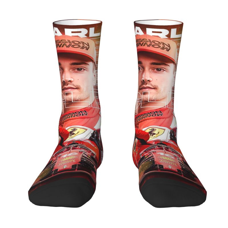 F1 Ferrari Team Driver Charles Leclerc 16 Socks Unisex Perfect Gift for Formula 1 Fans of Ferrari