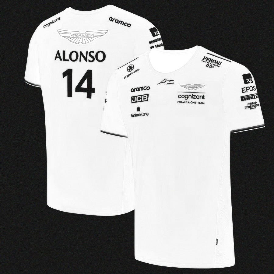 F1 Aston Martin Team Men's T-shirt Collection Alonso 14 Stroll 18 Fan Merchandise Unisex