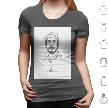 F1 Fernando Alonso 14 Portrait T Shirt Unisex Fan Merchandise