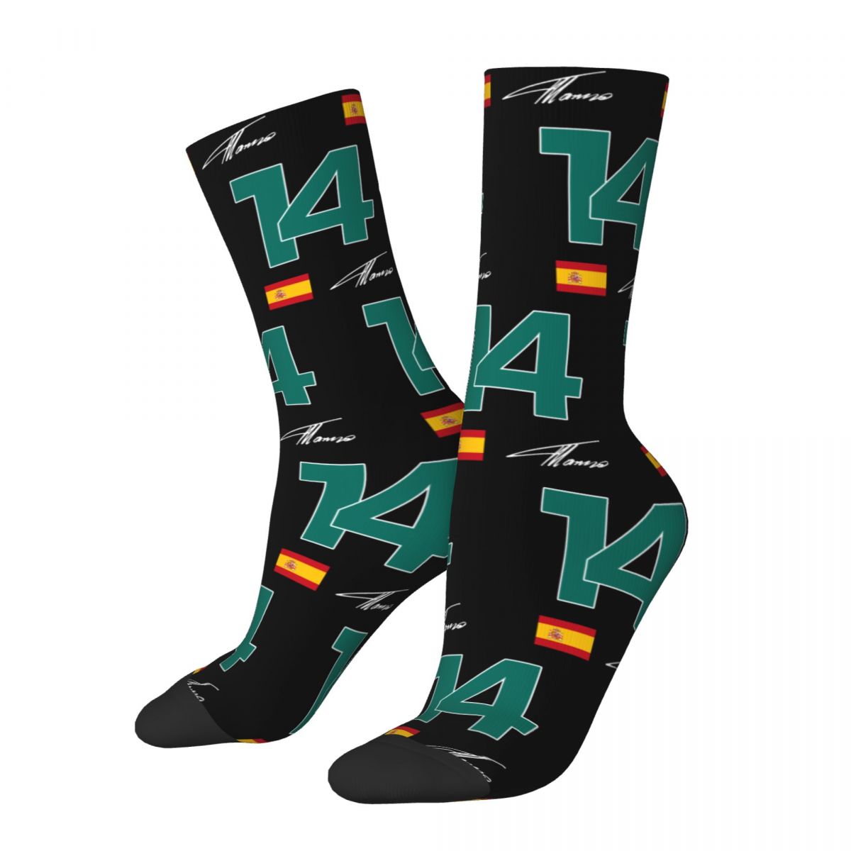 F1 Team Aston Martin Team Driver Alonso 14 Socks Great Gift Fan Merchandise