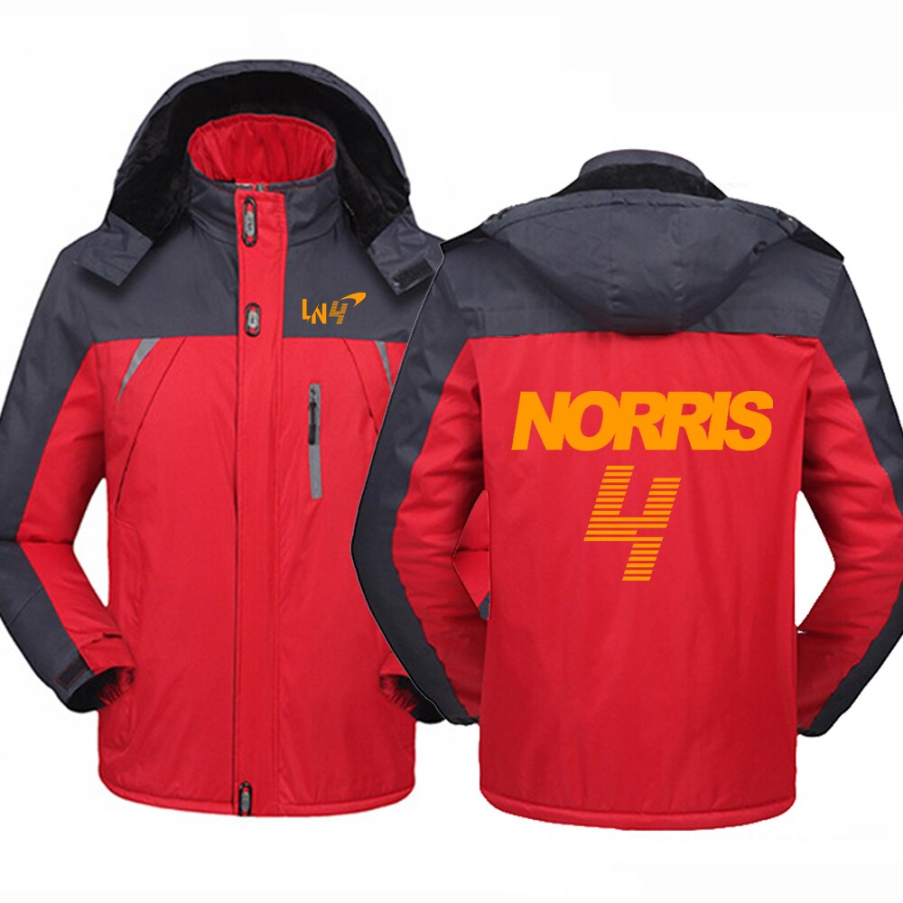 F1 Lando Norris 4 Mclaren Warm Faux Fur Lined Windproof Waterproof Coat Fan Merchandise For Men and Boy's