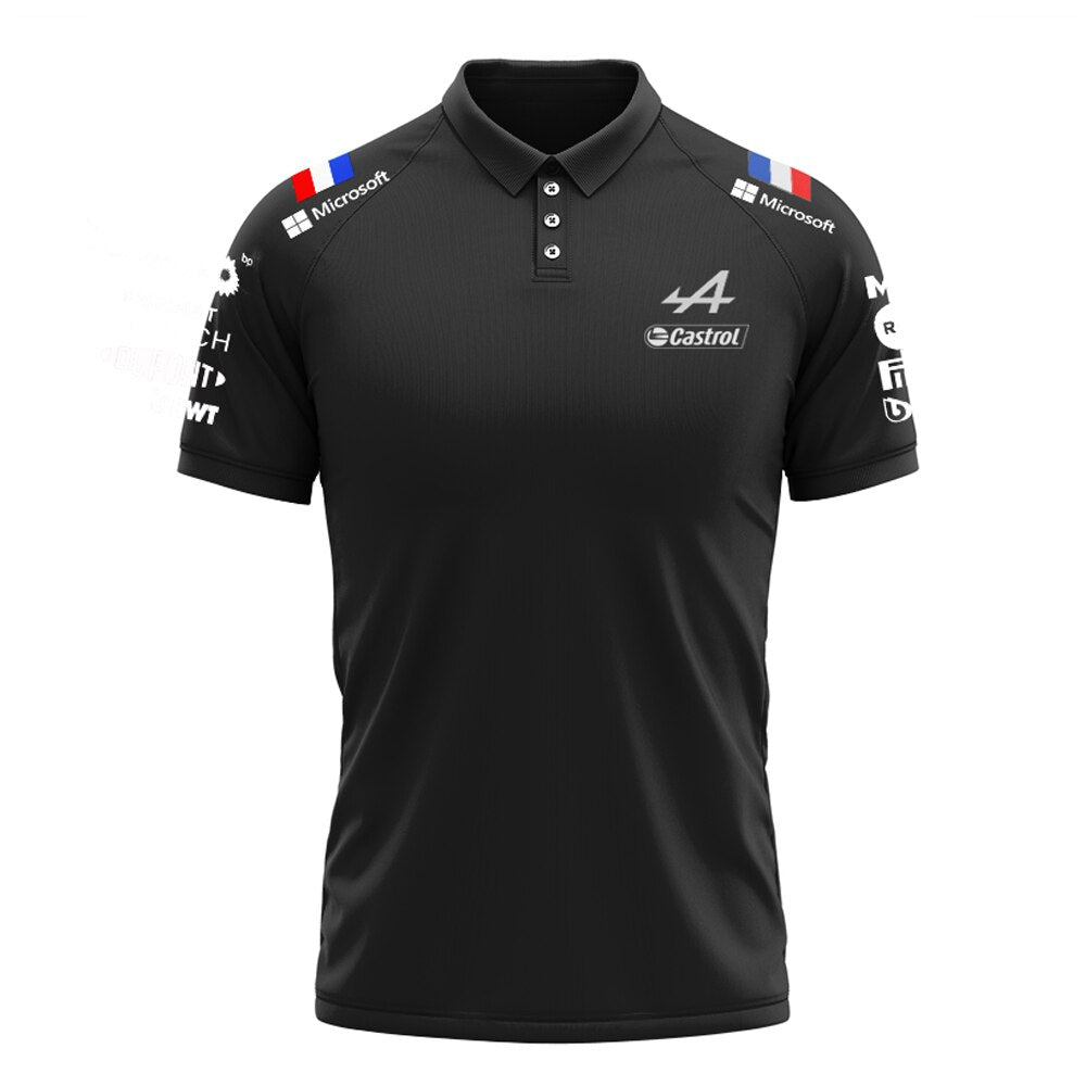 F1 Alpine Team Blue Polo Shirt for Men Perfect Gift for Him Fan Merchandise for Ocon Gasly