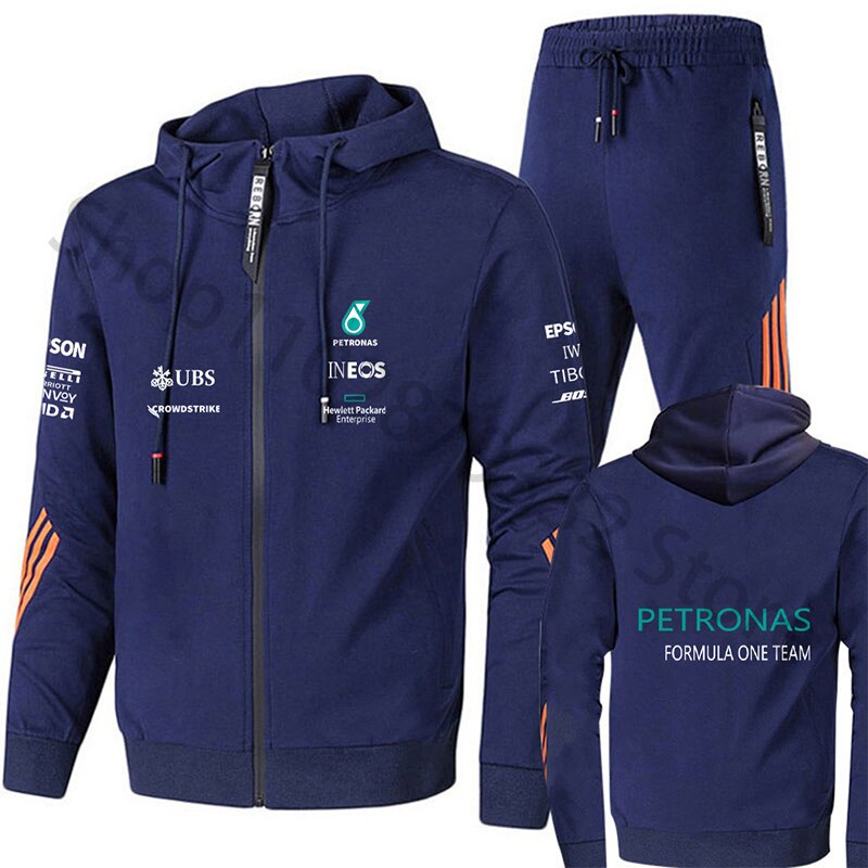 F1 Mercedes AMG Petronas Team Sets with Long Sleeve Hooded Jacket & Joggers Various Colours