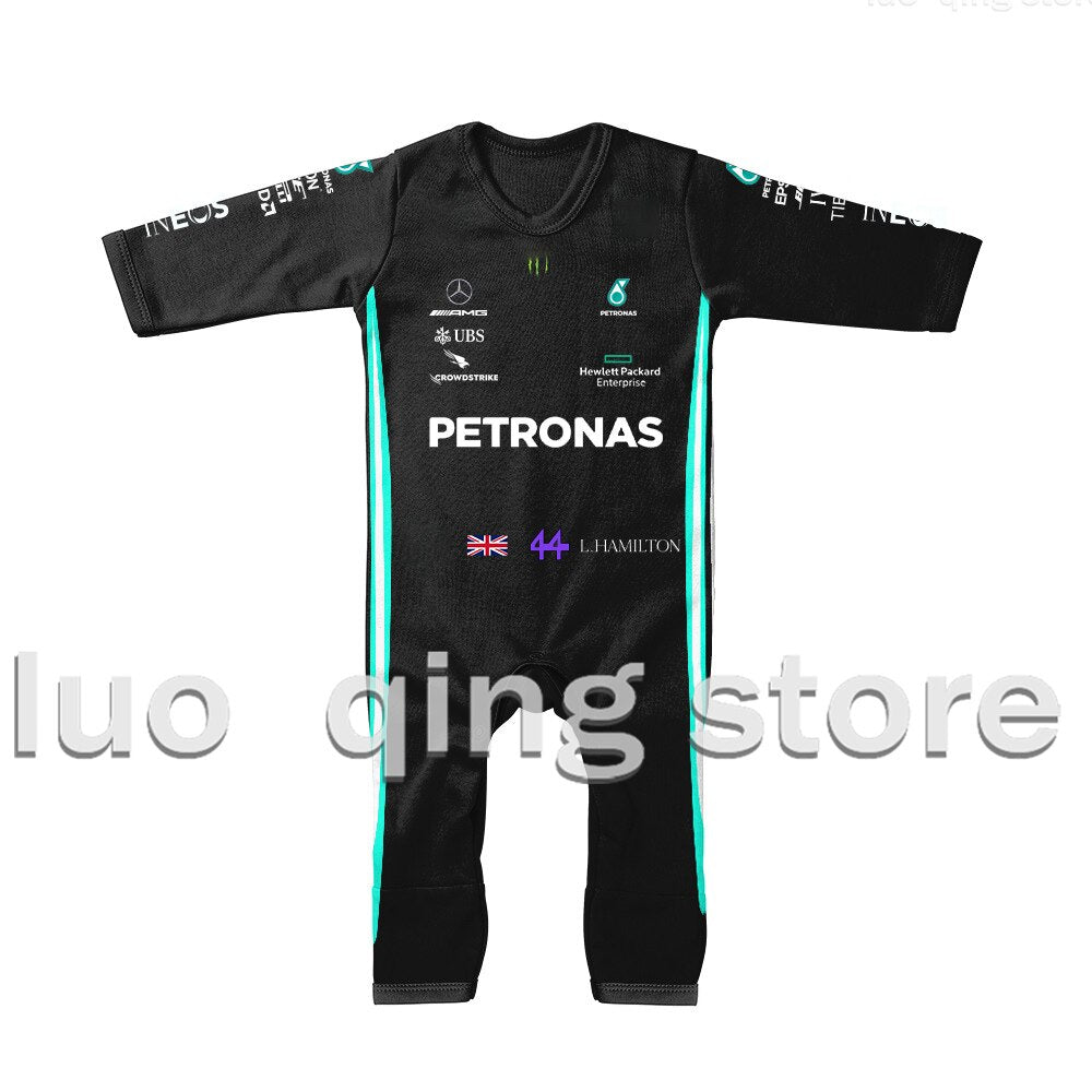 F1 Baby Mercedes AMG Petronas Team Driver Suit Unisex Great Gift Fan Merchandise