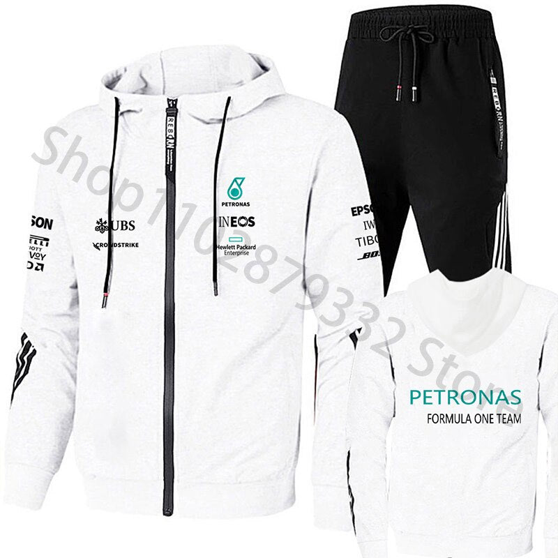 F1 Mercedes AMG Petronas Team Sets with Long Sleeve Hooded Jacket & Joggers Various Colours