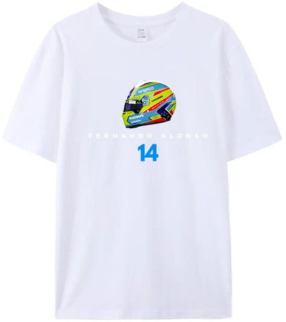 F1 Aston Martin Team Driver Fernando Alonso 14 casual t-shirt 100% cotton high quality Fan Merchandise