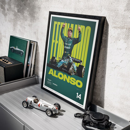 F1 Grand Prix Miami Poster Aston Martin Team Fernando Alonso Canvas Prints