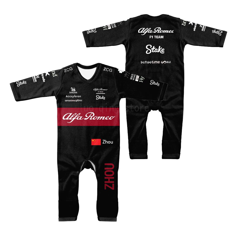 F1 Team Driver Alpha Romeo Baby Jumpsuit Cotton Perfect Gift
