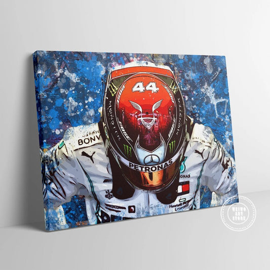 F1 Mercedes AMG Team's LEWIS HAMILTON Limited Edition Canvas Art Print in Various Sizes