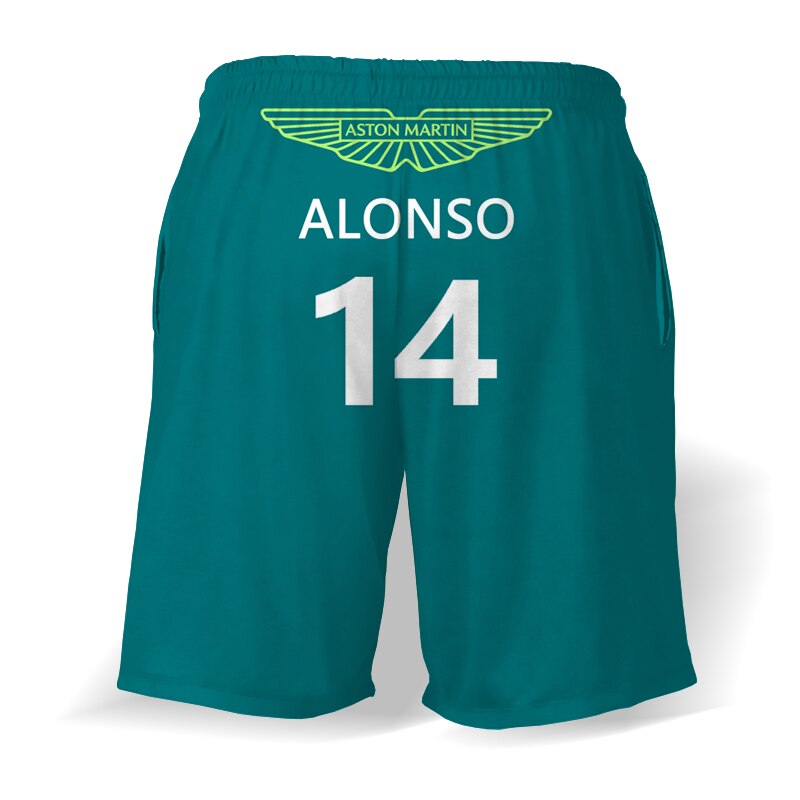 F1 Team Aston Martin Shorts Fernando Alonso Summer Mens Shorts Fan Merchandise Great Gift Holiday Wear