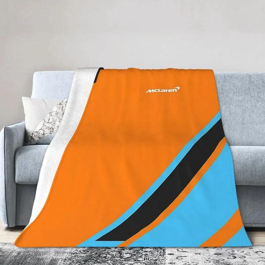 F1 Mclaren Team logo & Team Colour's Soft Warm Throw Blanket for Bedroom or Living Room Accessories