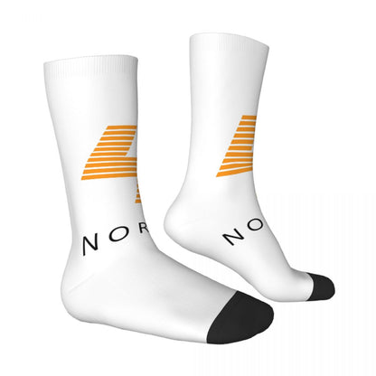 Men F1 Lando Norris Printed Boys Crew Sock Casual Gift