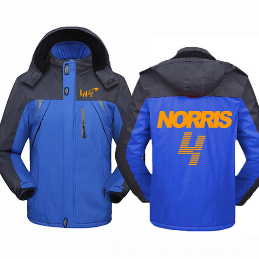 F1 Lando Norris 4 Mclaren Warm Faux Fur Lined Windproof Waterproof Coat Fan Merchandise For Men and Boy's