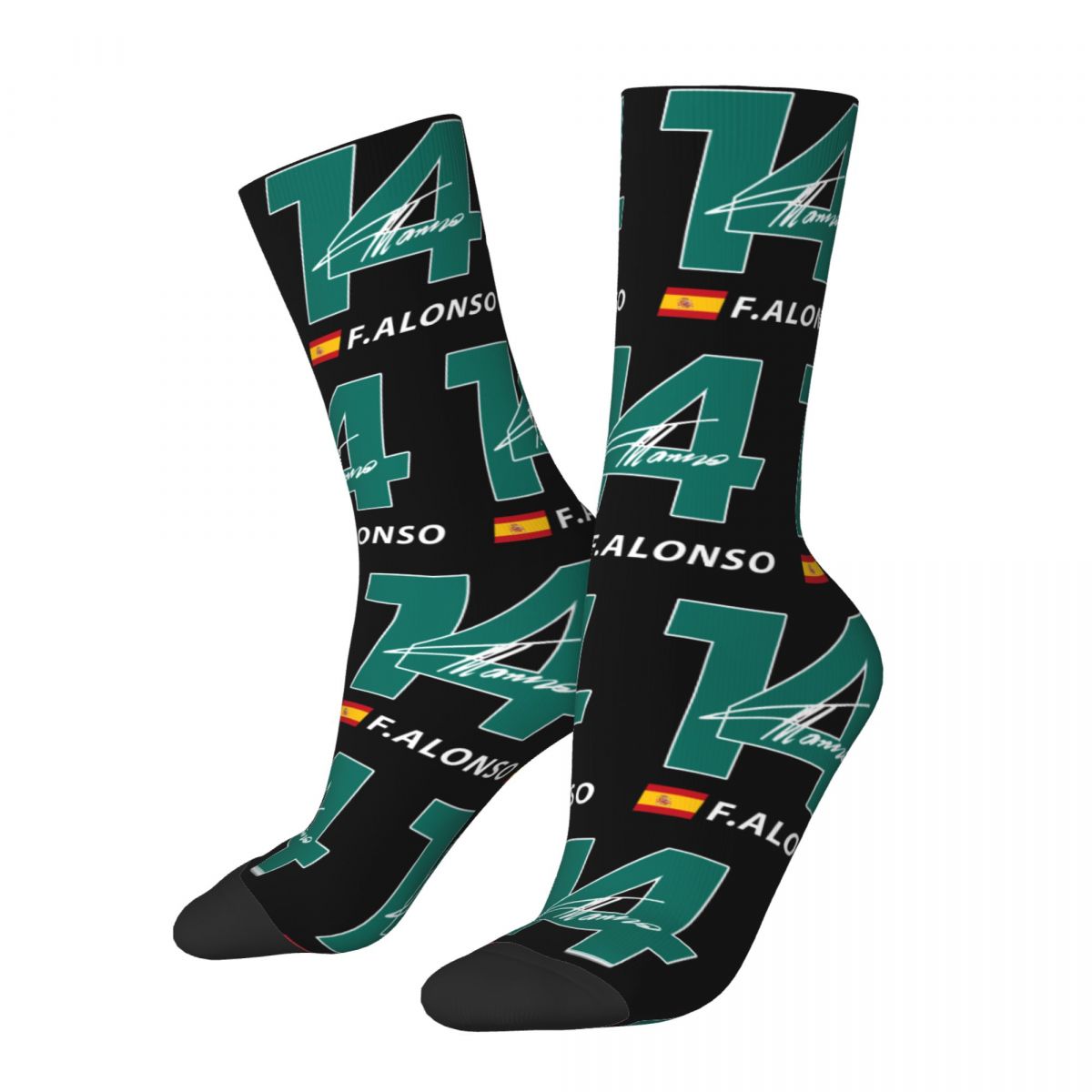F1 Team Aston Martin Team Driver Alonso 14 Socks Great Gift Fan Merchandise