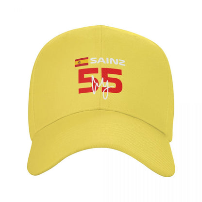 F1 Ferrari Star Carlos Sainz 55 Baseball Cap F1 Fan Merchandise Great Gift