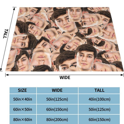George Russell Face Quadrant Blankets Fleece Decoration Fluffy Unisex Throw Blanket for Bed Sofa Camp Office