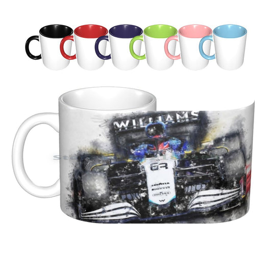 George Russell 2021 Ceramic Mugs Coffee Cups Milk Tea Mug Driver Pilot Racer Hero Race Track Racetrack Raceway Racing Speed