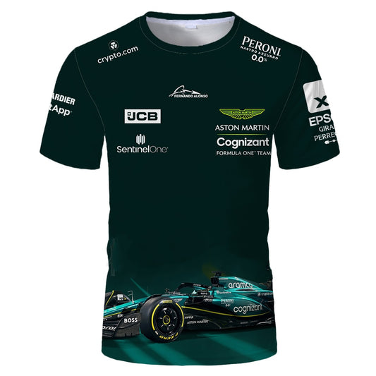 F1 Aston Martin Team Men's Short Sleeve T-shirt Breathable Fan Merchandise Gift