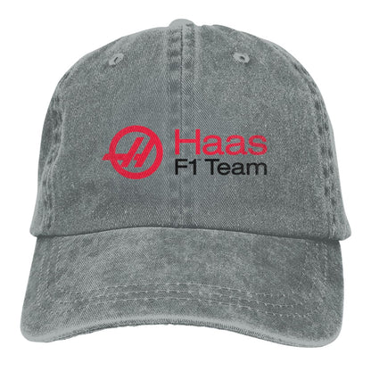 Haas F1 Team Baseball Caps Distressed Denim