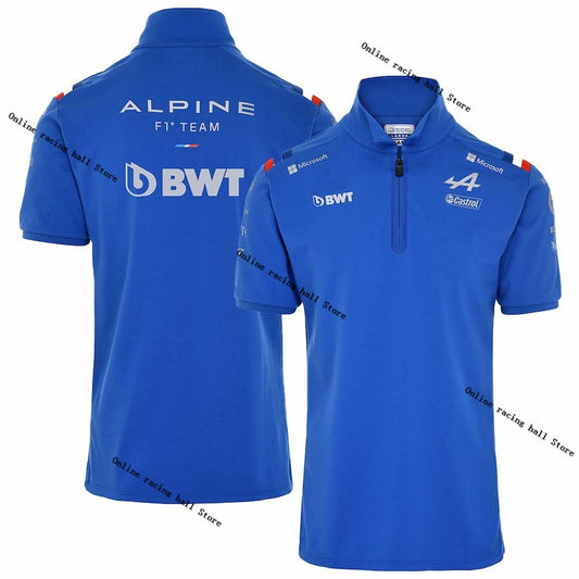 F1 Team MWT Alpine Polo Shirt - Blue/White Men's Fan Merchandise Gift For Him