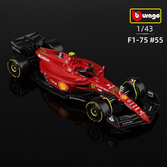 Bburago 1:43 Ferrari F1-75 #55 Carlos Sainz Alloy Luxury Vehicle Diecast Cars Model Toy Collection Gift 2022 New F1 Scuderia