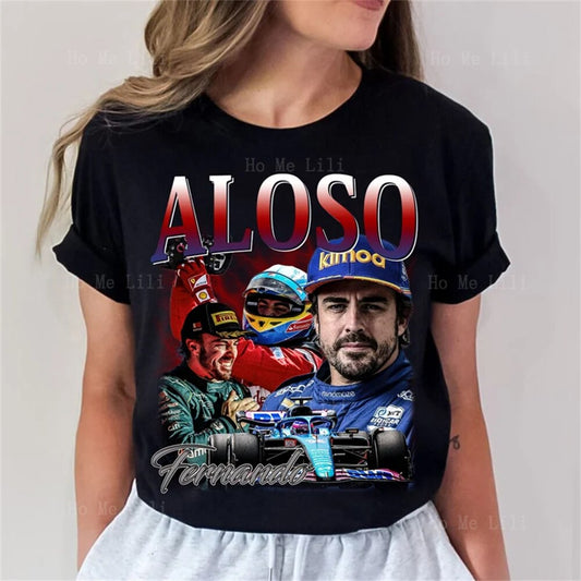 F1 Fernando Alonso 14 Vintage Ladies T Shirt Fan Merchandise