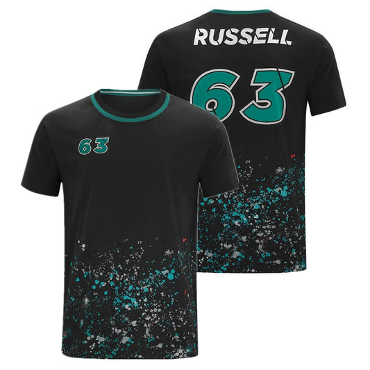 Lewis Hamilton 44 George Russell 63 Breathable Sports T Shirt Also Available in Children's Sizes