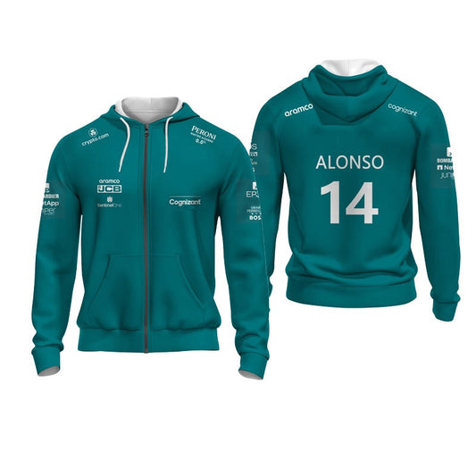 F1 Aston Martin Team Alonso 14 Stroll 18 3D Printed Men's Hoodie Women's and Children's Sizes