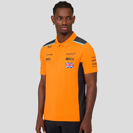 F1 Mclaren Team Men's Papaya Graphite Grey Polo Shirt Lando Norris 4