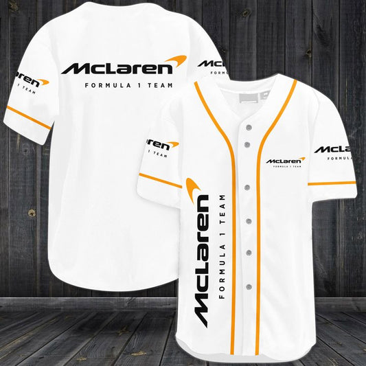McLaren  F1 Team White Baseball Shirt