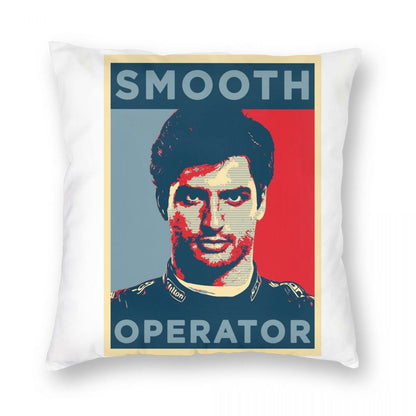 F1 Ferrari Team Carlos Sainz 55 Smooth Operator Pillowcase Polyester Linen Velvet Decor Gift for Him or Her