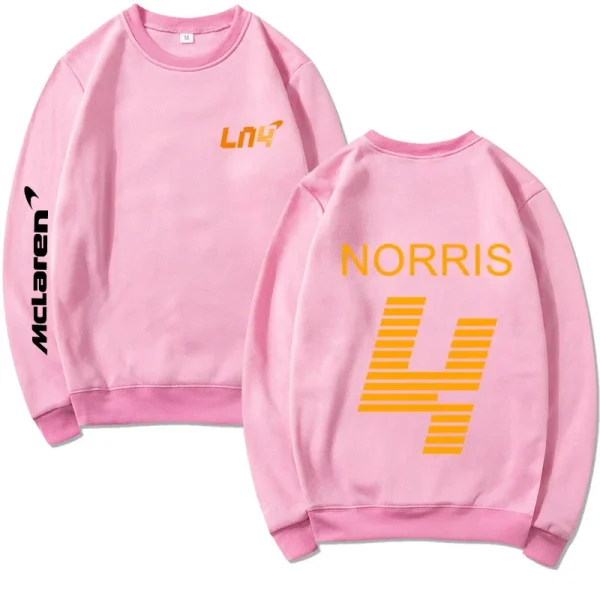 F1 Lando Norris Print Classic Basic Round Neck Sweatshirt Autumn and Winter- Best Formula 1 Gift for Lando Norris Fans - Image 3