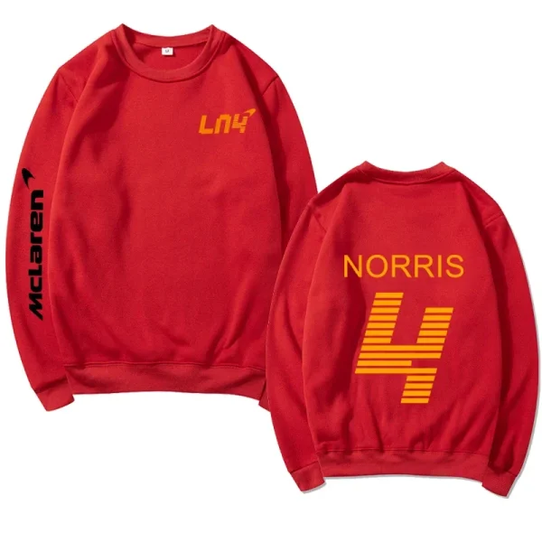 F1 Lando Norris Print Classic Basic Round Neck Sweatshirt Autumn and Winter- Best Formula 1 Gift for Lando Norris Fans - Image 2