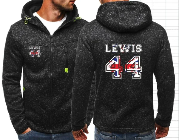 Lewis Hamilton 44 Men's Hoodies Sweatshirts Lewis Hamilton F1 Man Jacquard Hoodie Jackets Fleece Men Hooded Zipper Sweatshirt