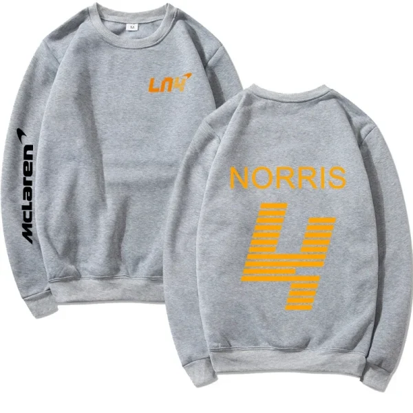 F1 Lando Norris Print Classic Basic Round Neck Sweatshirt Autumn and Winter- Best Formula 1 Gift for Lando Norris Fans - Image 6