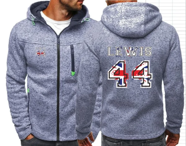 Lewis Hamilton 44 Men's Hoodies Sweatshirts Lewis Hamilton F1 Man Jacquard Hoodie Jackets Fleece Men Hooded Zipper Sweatshirt - Image 3