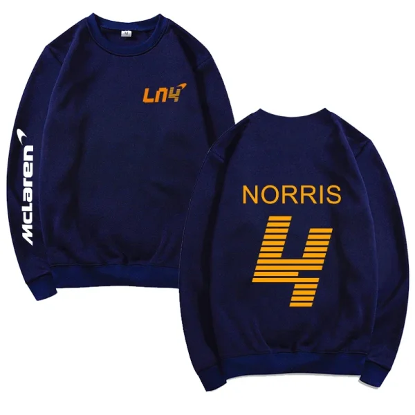 F1 Lando Norris Print Classic Basic Round Neck Sweatshirt Autumn and Winter- Best Formula 1 Gift for Lando Norris Fans - Image 5