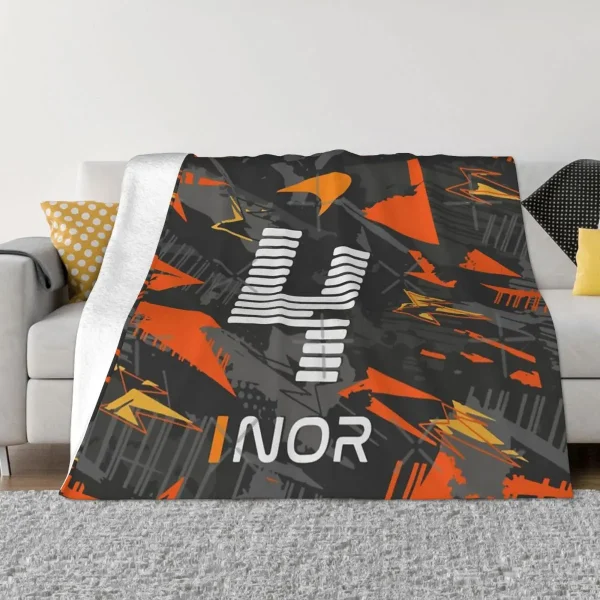 Lando Norris 4 Blanket- Best Formula 1 Gift for F1 Fans - Image 2